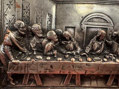 Last Supper Relief style Gothic - Style en Brass / Bronze / Enamel, France 19 th century