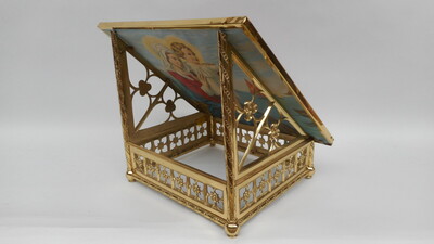 Lectern  style Gothic - style en Brass / Bronze / Fabrics, Belgium 19th century