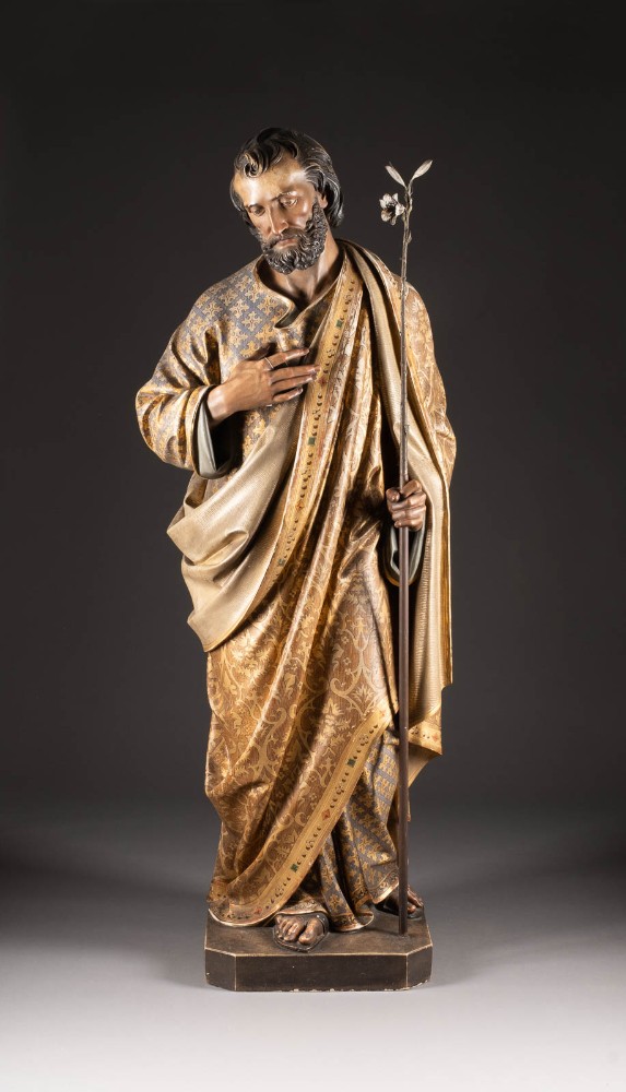 1 Gothic - style Life-Size Statue St. Joseph By Mayer Munich