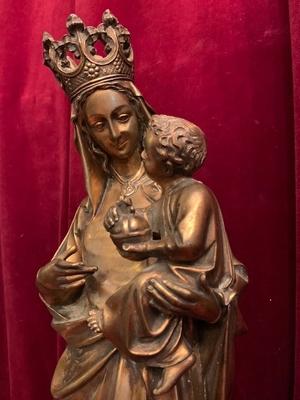 Madonna With Child Signed:  Desclee Freres style Gothic - style en Bronze, Flemish 19th century