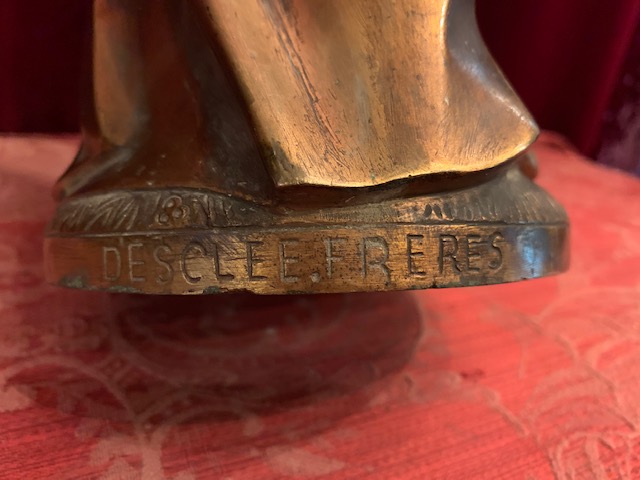 1 Gothic - style Madonna With Child Signed:  Desclee Freres