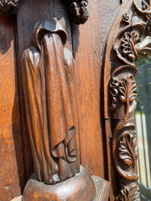 Mirror style Gothic - style en Oak wood, Belgium  19 th century ( Anno 1865 )