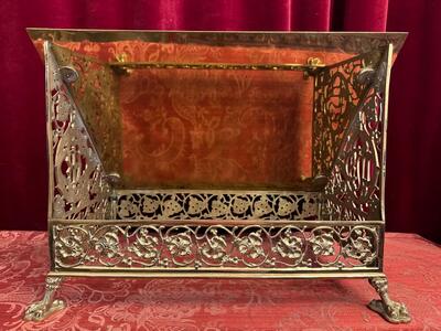 Missal Stand  style Gothic - Style en Brass / Bronze Engraved , Belgium  19 th century ( Anno 1875 )