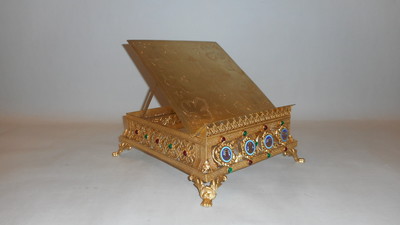 Missal Stand Adjustable style Gothic - Style en Brass / Bronze / Enamel, France 19 th century