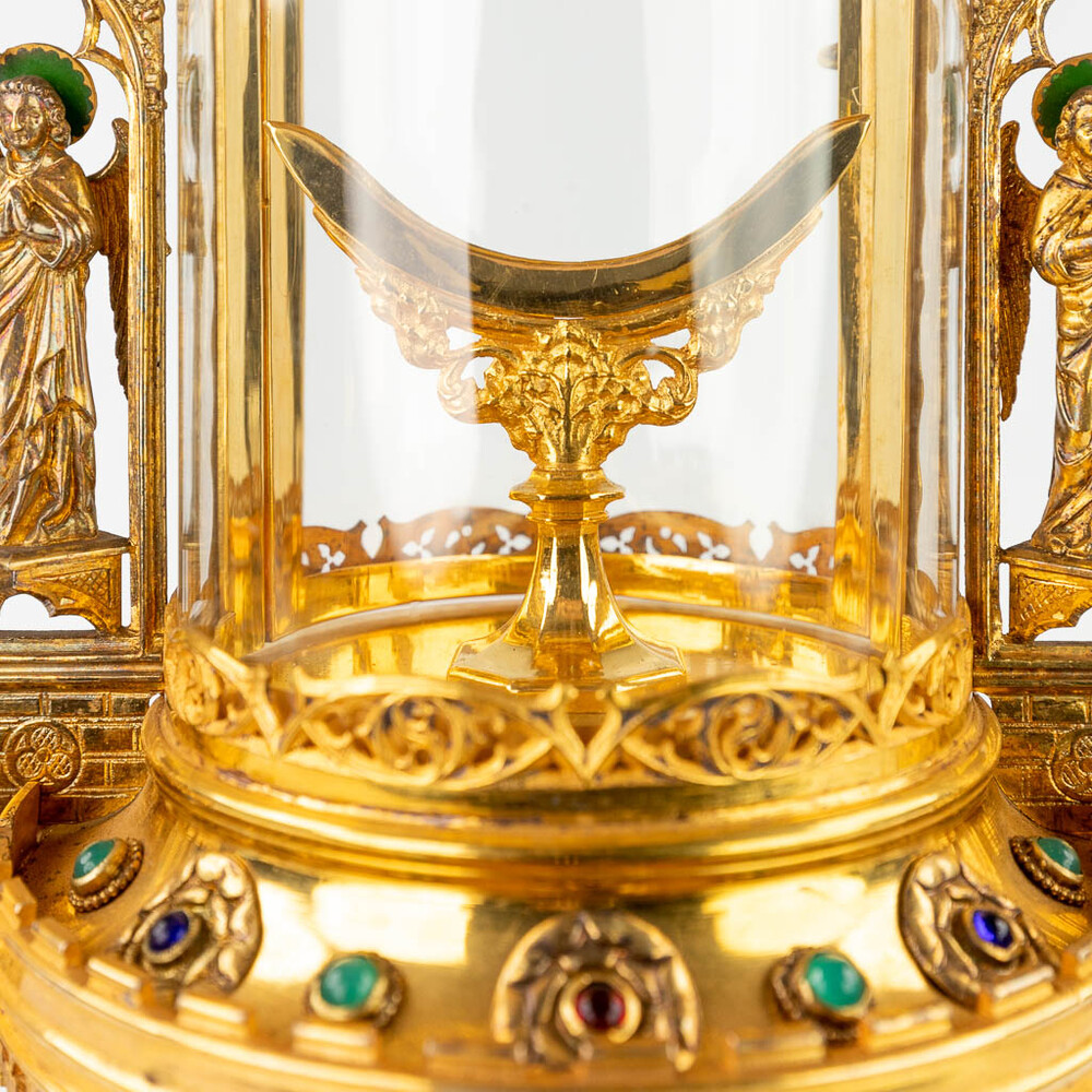 1 Gothic - Style Monstrance With Original Case By : Bourdon.