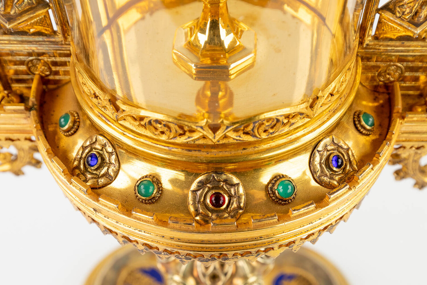 1 Gothic - Style Monstrance With Original Case By : Bourdon.