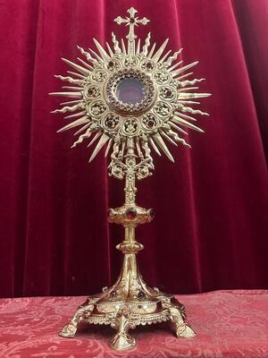 1 Gothic - Style Monstrance With Orignal Silver Lunula