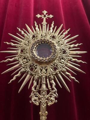 1 Gothic - Style Monstrance With Orignal Silver Lunula