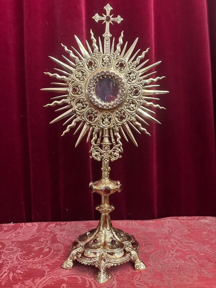 1 Gothic - Style Monstrance With Orignal Silver Lunula