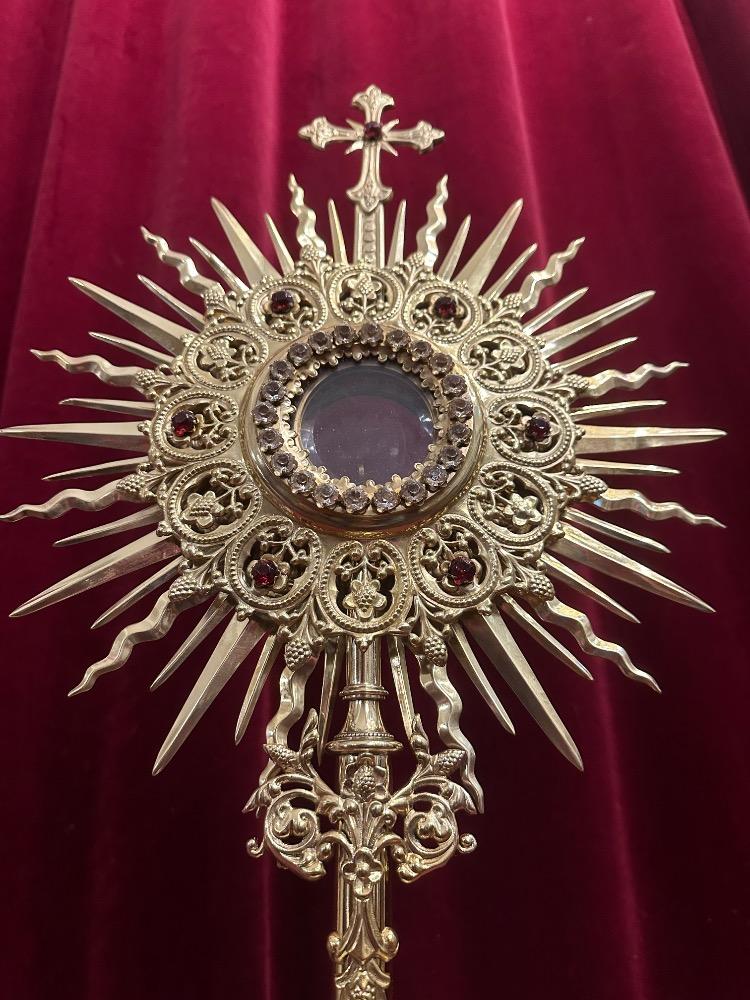 1 Gothic - Style Monstrance With Orignal Silver Lunula