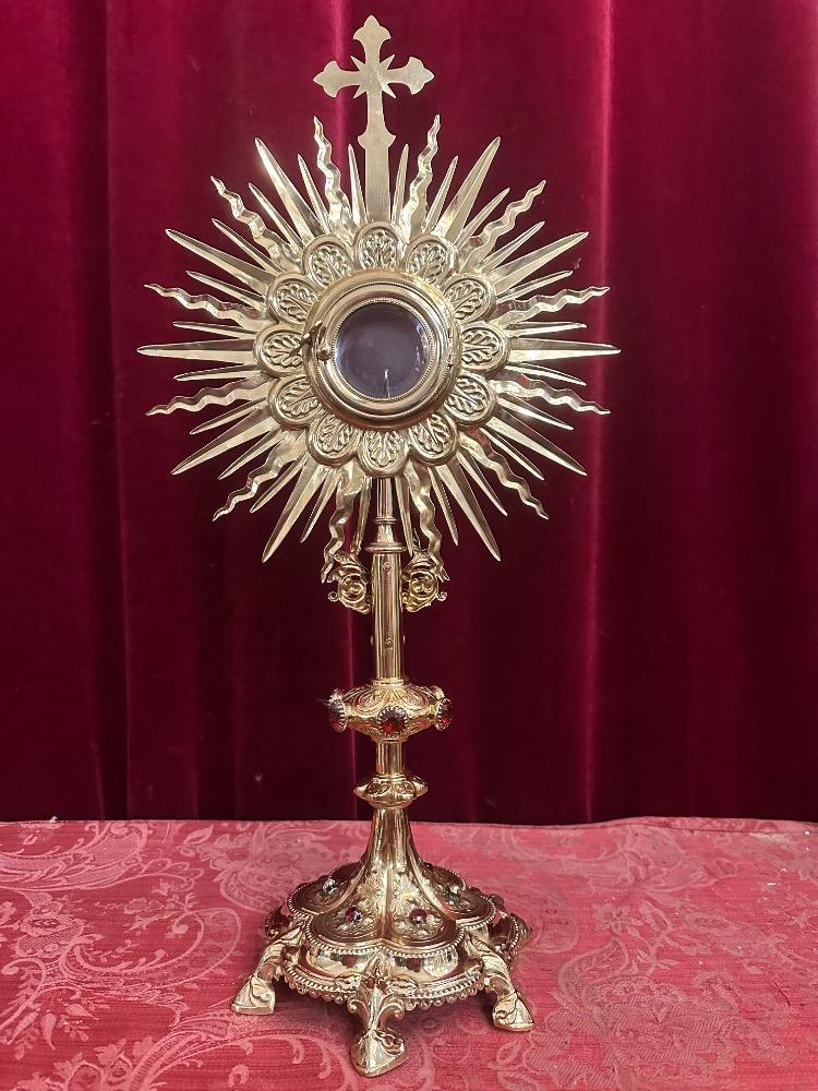 1 Gothic - Style Monstrance With Orignal Silver Lunula