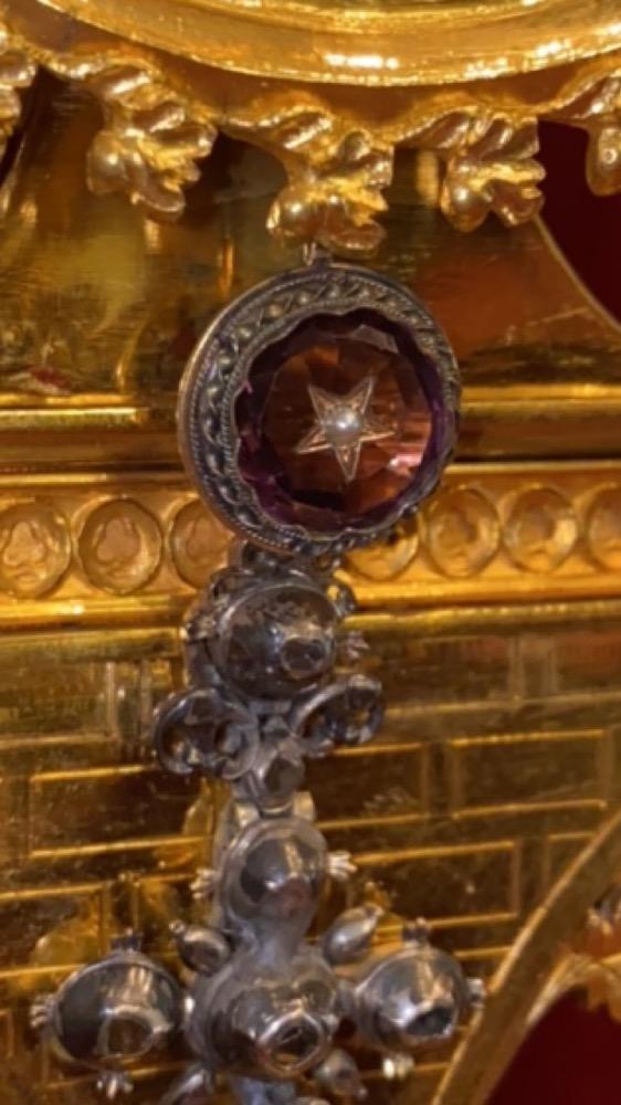 1 Gothic - Style Monstrance With Real Diamonds