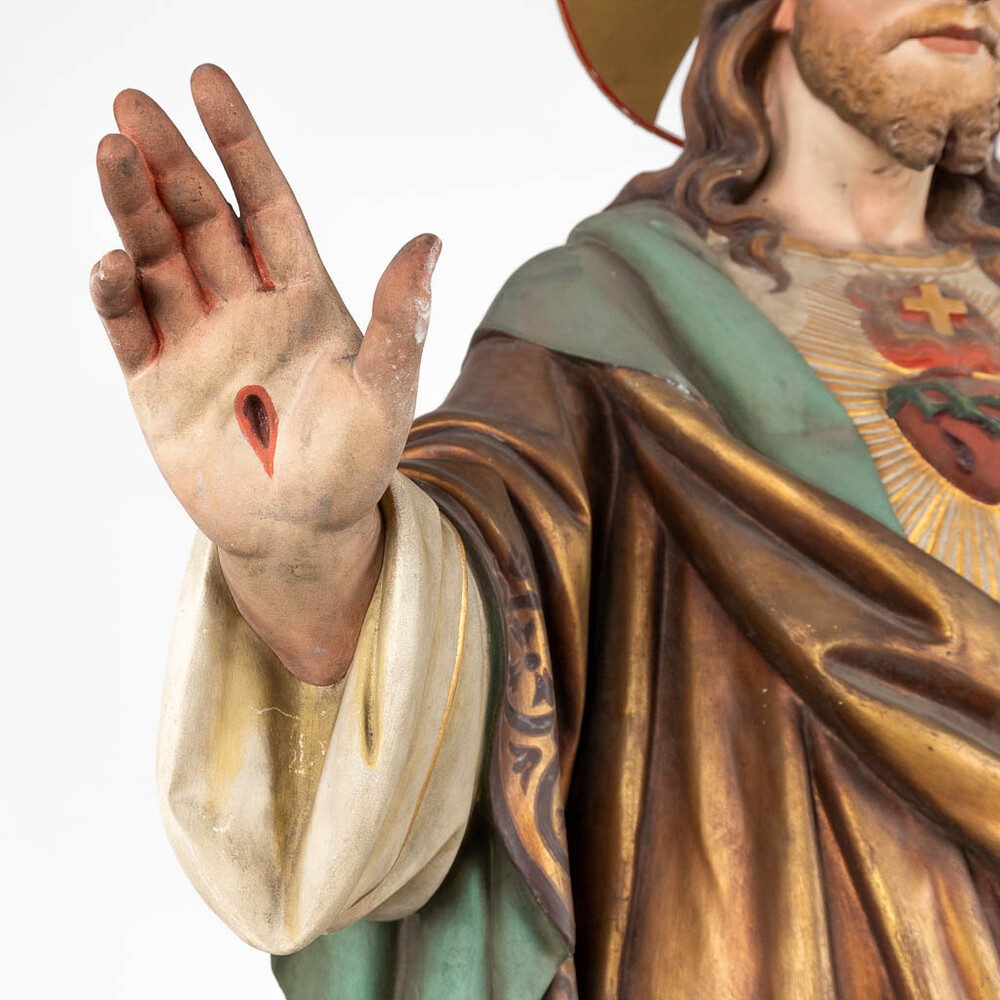 1 Gothic - Style More Than Life Size Sacred Heart Statue