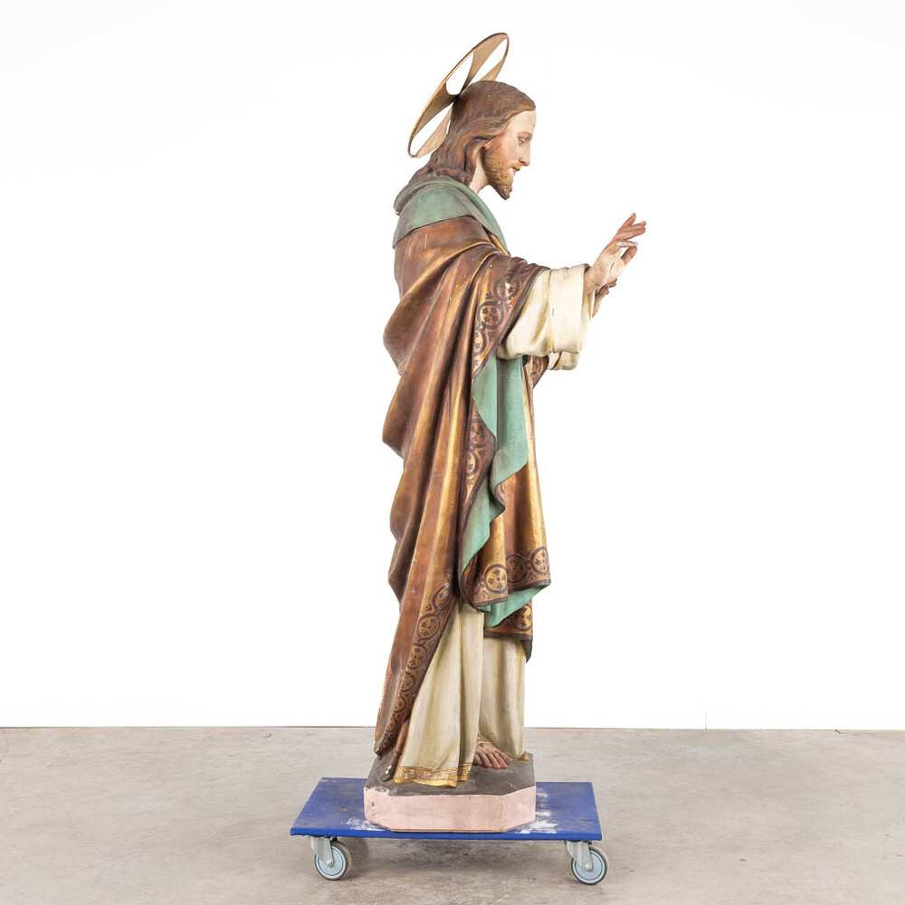 1 Gothic - Style More Than Life Size Sacred Heart Statue