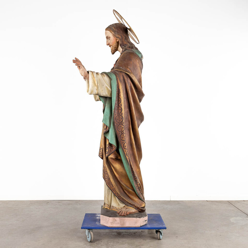 1 Gothic - Style More Than Life Size Sacred Heart Statue