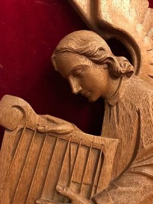 Music Angel  style Gothic - style en hand-carved wood Oak, Dutch 20th century ( Anno 1920 )