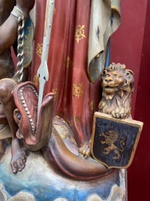 Our Lady Of Congo  style Gothic - Style en Plaster polychrome, Belgium 19 th century