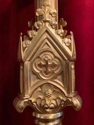 Pascal Candlestick Measures Without Pin style Gothic - style en Bronze / Polished and Varnished, France 19th century ( anno 1890 )