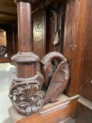 Piano Expected ! style Gothic - style en Oak wood, Belgium  19 th century