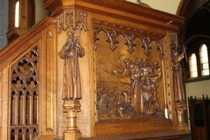 Pulpit style Gothic - style en wood oak, 19th century