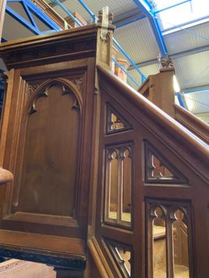 Pulpit style Gothic - style en Oak wood, Belgium 19 th century