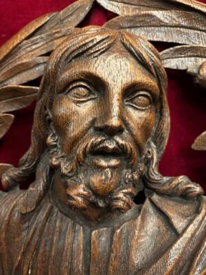 Relief Christ  style Gothic - Style en Hand - Carved Wood Oak, France 19 th century ( Anno 1865 )