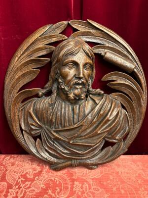 Relief Christ  style Gothic - Style en Hand - Carved Wood Oak, France 19 th century ( Anno 1865 )