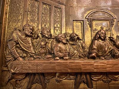 Relief Last Supper style Gothic - Style en Brass / Bronze / Enamel, France 19 th century ( Anno 1887 )