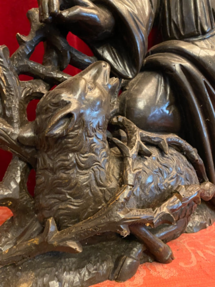 1 Gothic - style Relief Sculpture: Jesus And The Burning Bush