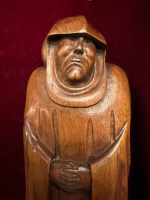 Religious Statue.. style Gothic - Style en Walnut wood , France 19 th century