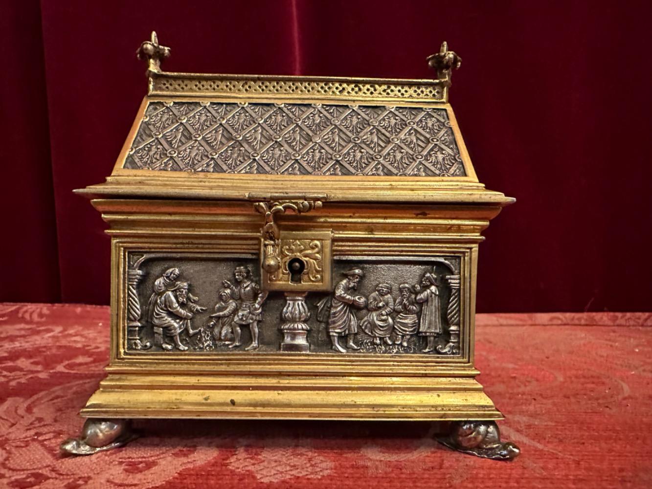 1 Gothic - Style Reliquary Gothic Style Silver And Gilt Ecclesiastical Box