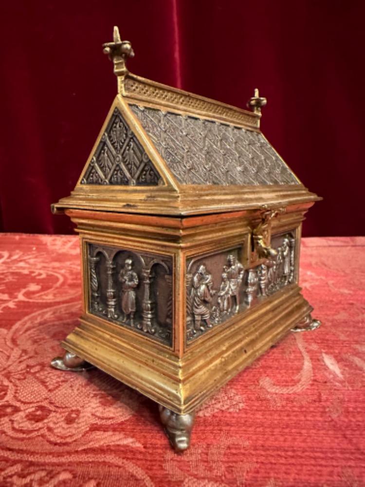 1 Gothic - Style Reliquary Gothic Style Silver And Gilt Ecclesiastical Box