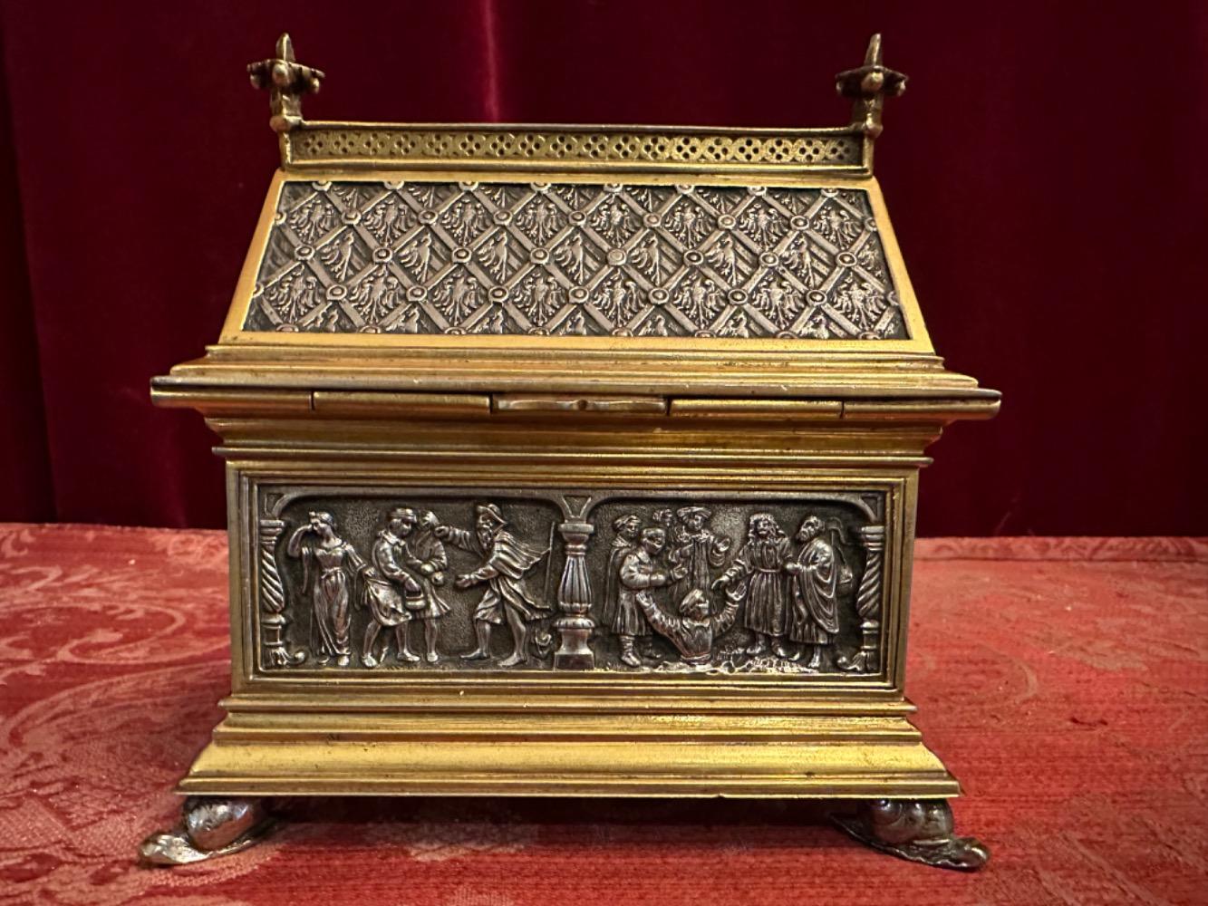 1 Gothic - Style Reliquary Gothic Style Silver And Gilt Ecclesiastical Box