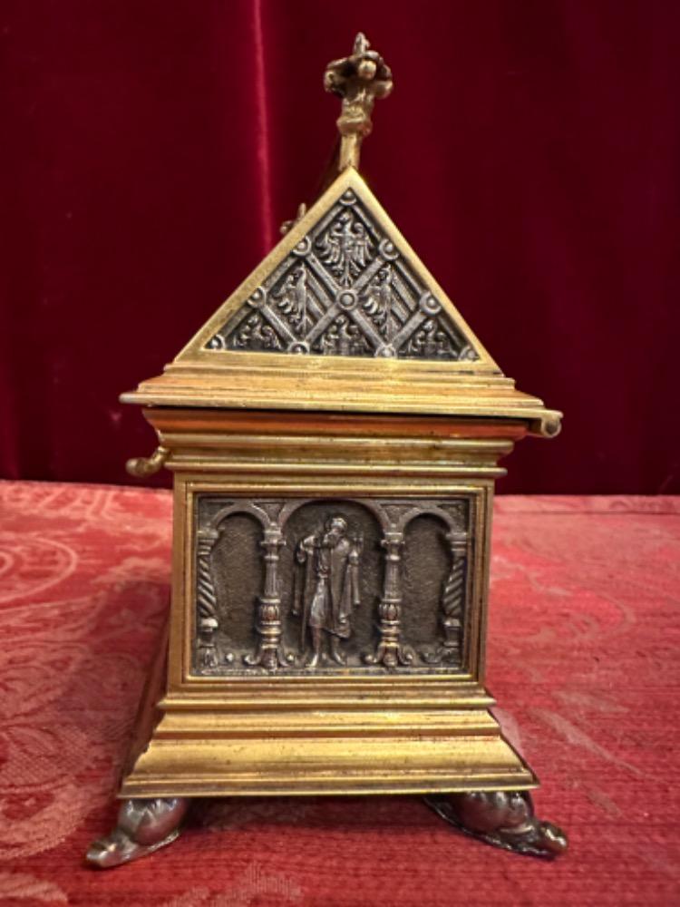 1 Gothic - Style Reliquary Gothic Style Silver And Gilt Ecclesiastical Box