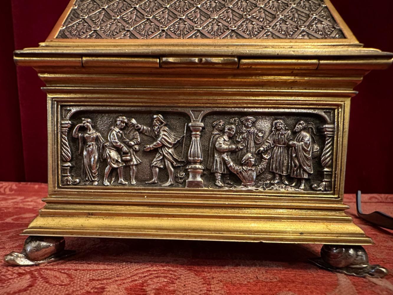 1 Gothic - Style Reliquary Gothic Style Silver And Gilt Ecclesiastical Box