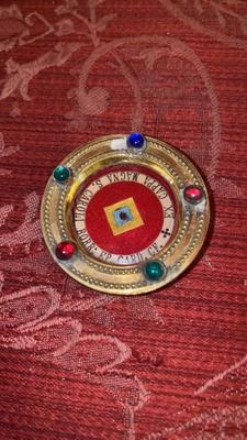 1 Gothic - Style Reliquary - Relic Ex Cappa Magna St. Carolus Borromeus Ep. Card. Cf