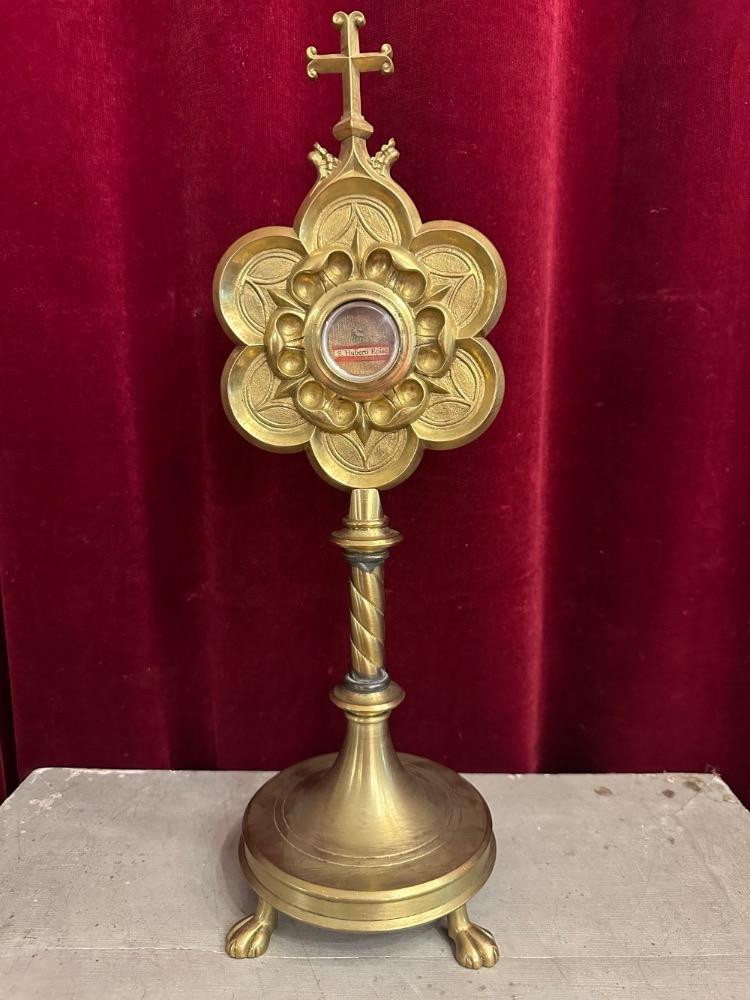 1 Gothic - Style Reliquary - Relic Ex Ossibus St. Hubertus