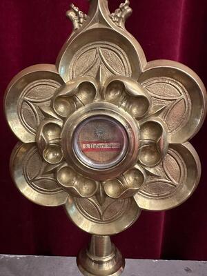 1 Gothic - Style Reliquary - Relic Ex Ossibus St. Hubertus