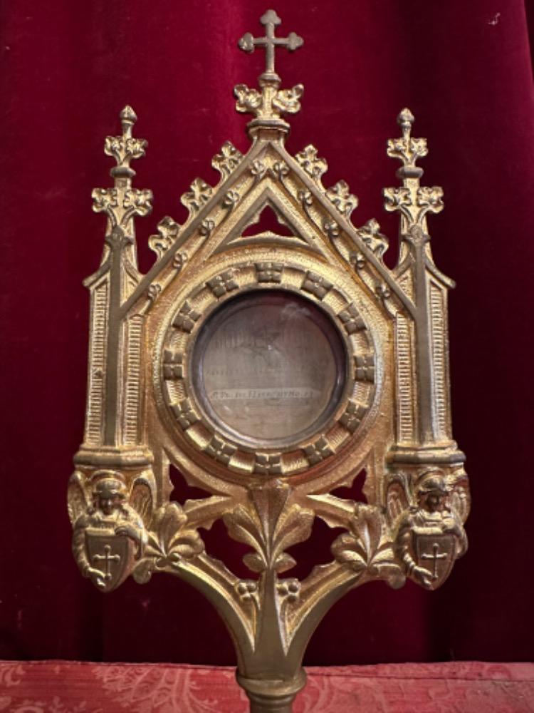 1 Gothic - Style Reliquary - Relic Ex Veste St. Hieronymus