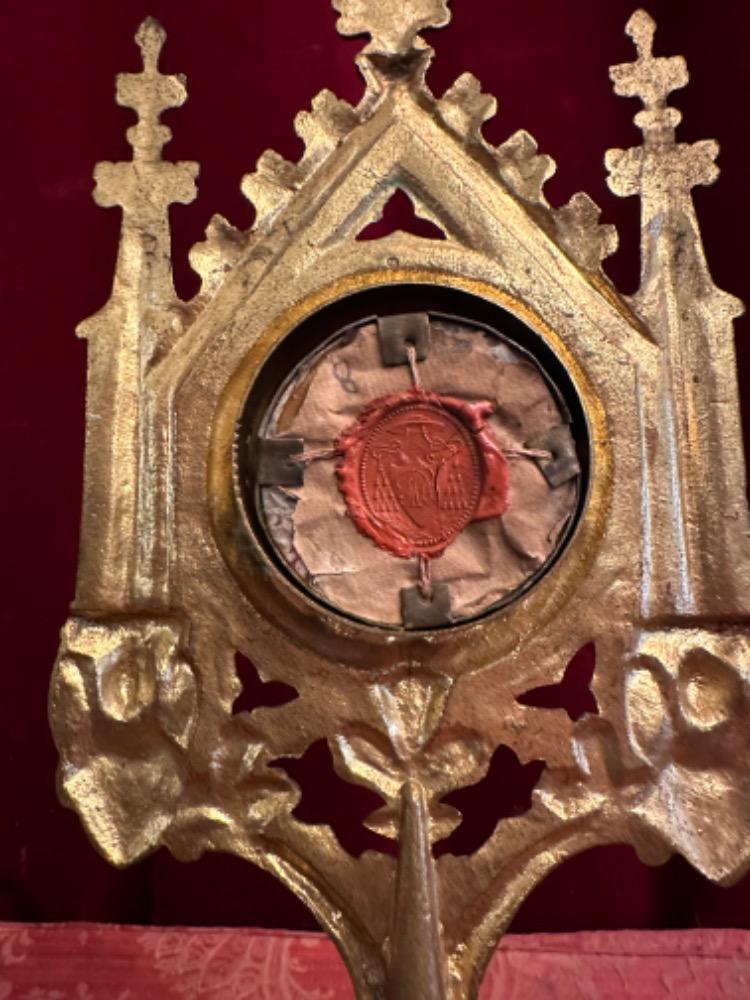 1 Gothic - Style Reliquary - Relic Ex Veste St. Hieronymus