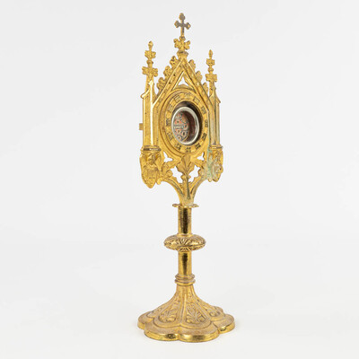 Reliquary - Relic Mutiple Relics style Gothic - Style en Bronze - Gilt, France 19 th century ( Anno 1875 )