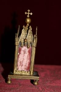 Reliquary - Relic Of The True Cross style Gothic - style en Bronze / Gilt, France 19th century