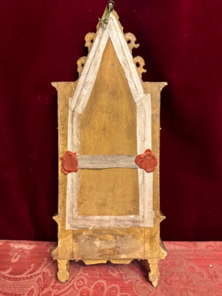 1 Gothic - Style Reliquary - Relic True Cross / S. Crucis & 12 Apostles