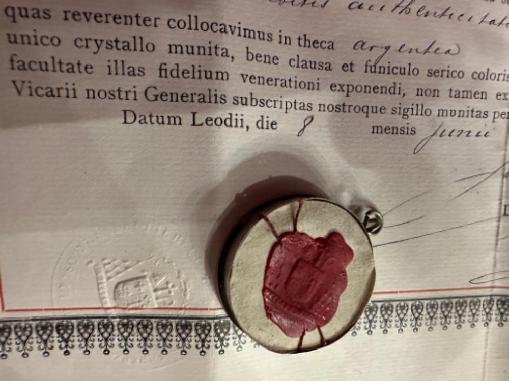 1 Gothic - Style Reliquary - Relic True Cross With Original Document