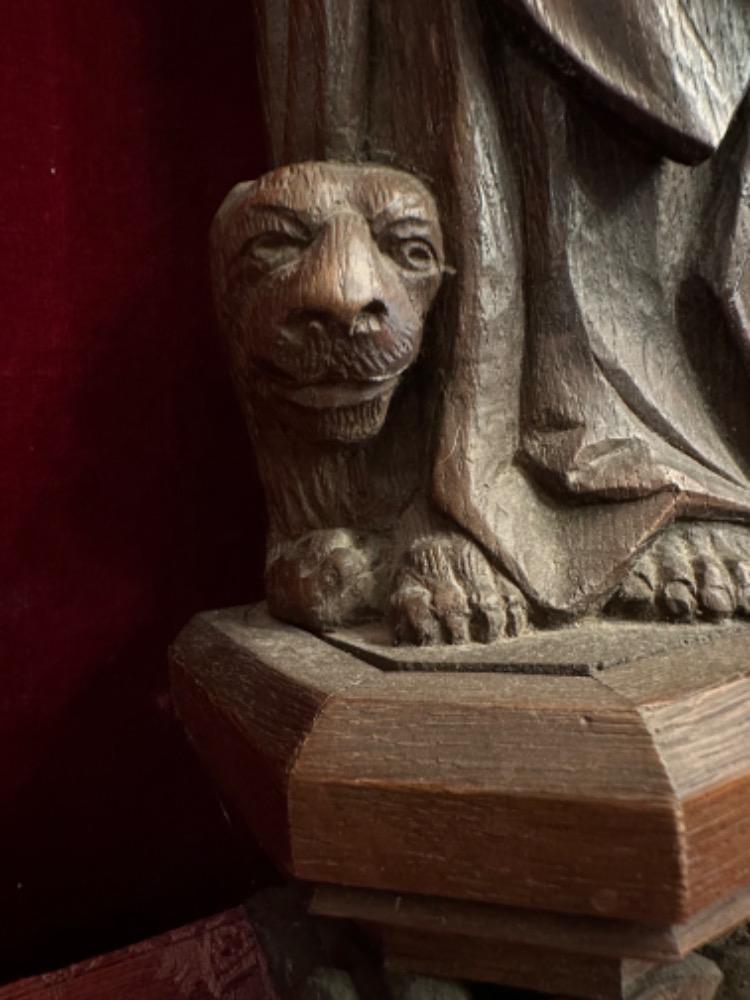 1 Gothic - Style Saint Marcus Evangelist Relief Sculpture