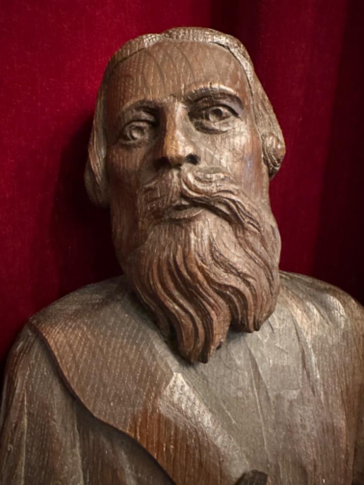 1 Gothic - Style Saint Marcus Evangelist Relief Sculpture