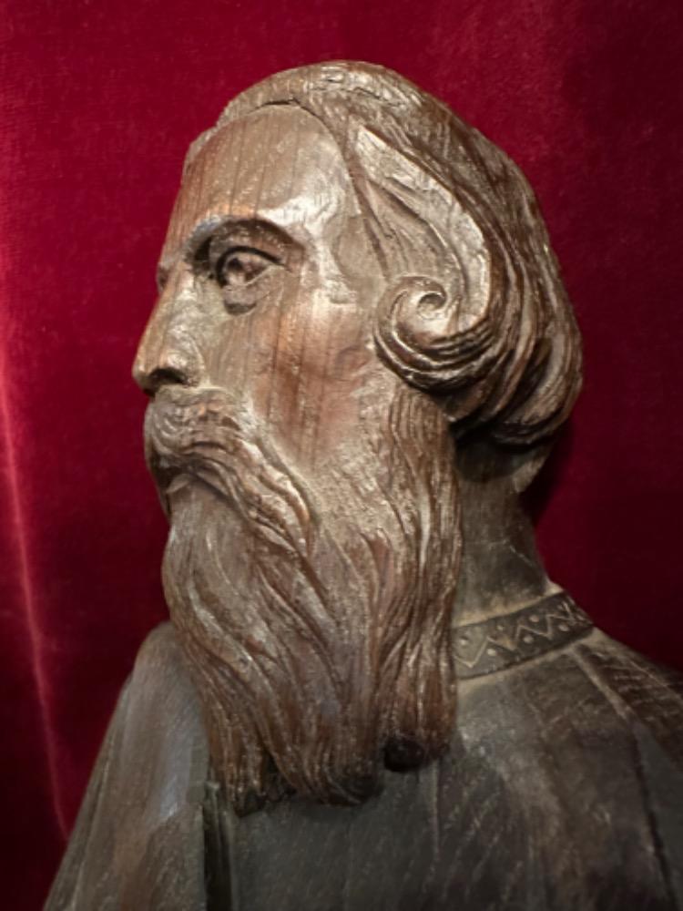 1 Gothic - Style Saint Marcus Evangelist Relief Sculpture