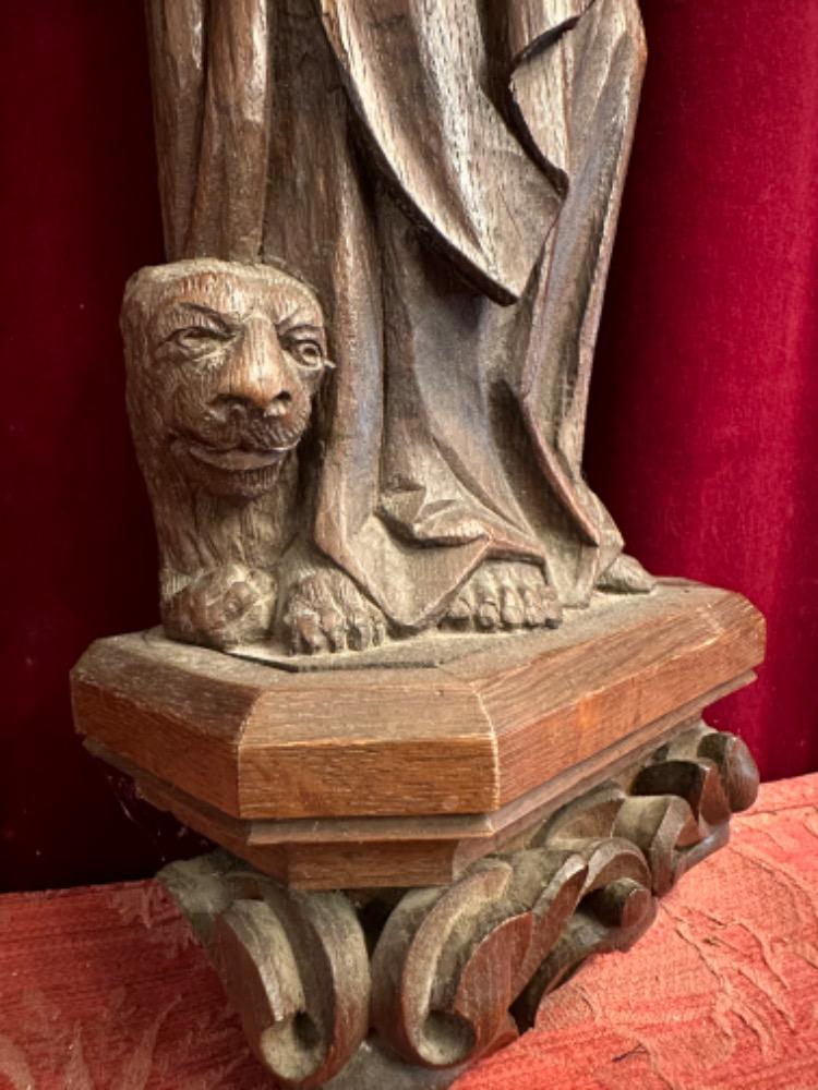 1 Gothic - Style Saint Marcus Evangelist Relief Sculpture