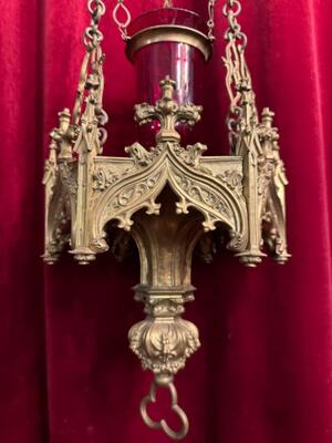 Sanctuary Lamp style Gothic - Style en Bronze Gilt, France 19 th century ( Anno 1875 )