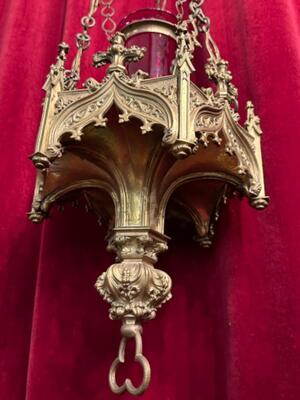 Sanctuary Lamp style Gothic - Style en Bronze Gilt, France 19 th century ( Anno 1875 )